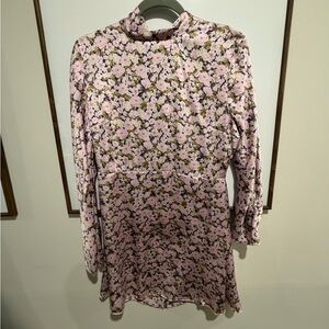Zara Purple and Cream Floral Dress